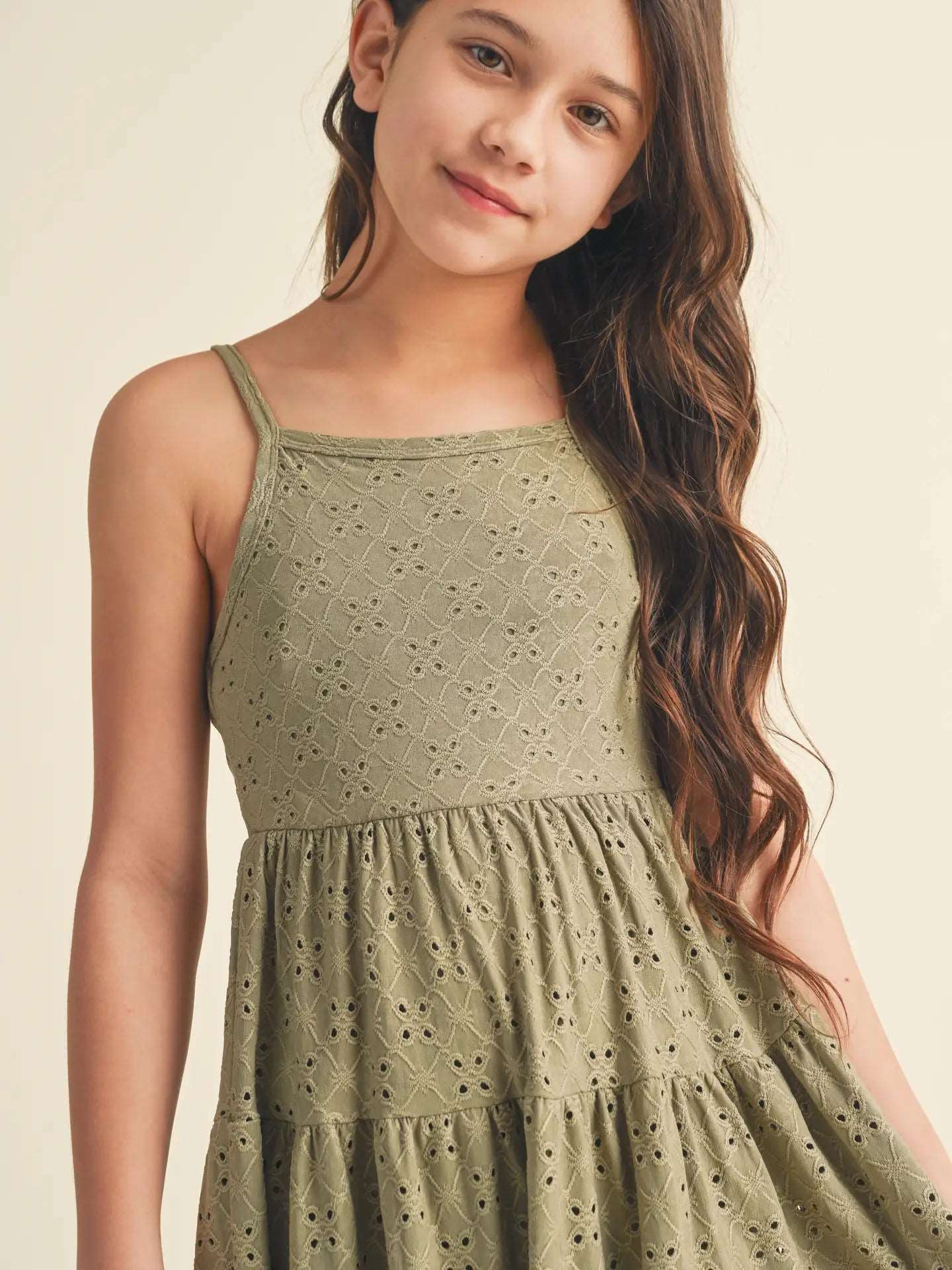 Heart & Arrow-Heart & Arrow Tiered Eyelet Dress-Whoopsie Daisy