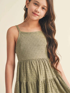 Heart & Arrow-Heart & Arrow Tiered Eyelet Dress-Whoopsie Daisy