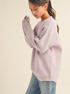 Heart & Arrow Lilac Ribbed Sweater