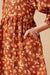 Hayden Rust Corduroy Floral Print Dress
