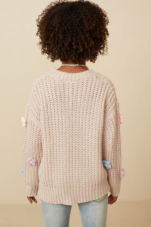 Hayden Girl Floral Crochet Flower Sweater