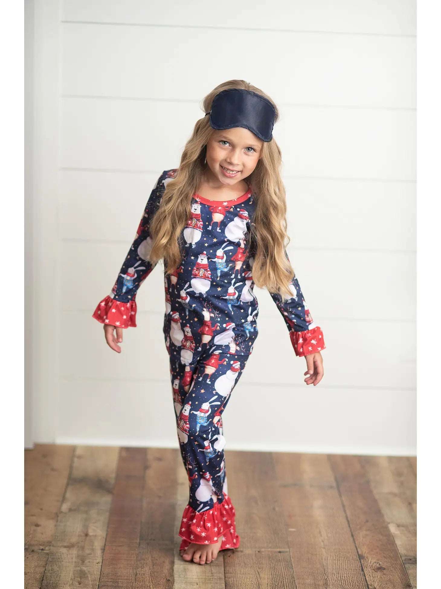 adorable sweetness-Adorable Sweetness Navy Snowman Pajama Set-Whoopsie Daisy