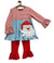 Millie Jay Santa Face Applique Girls Tunic and Pant