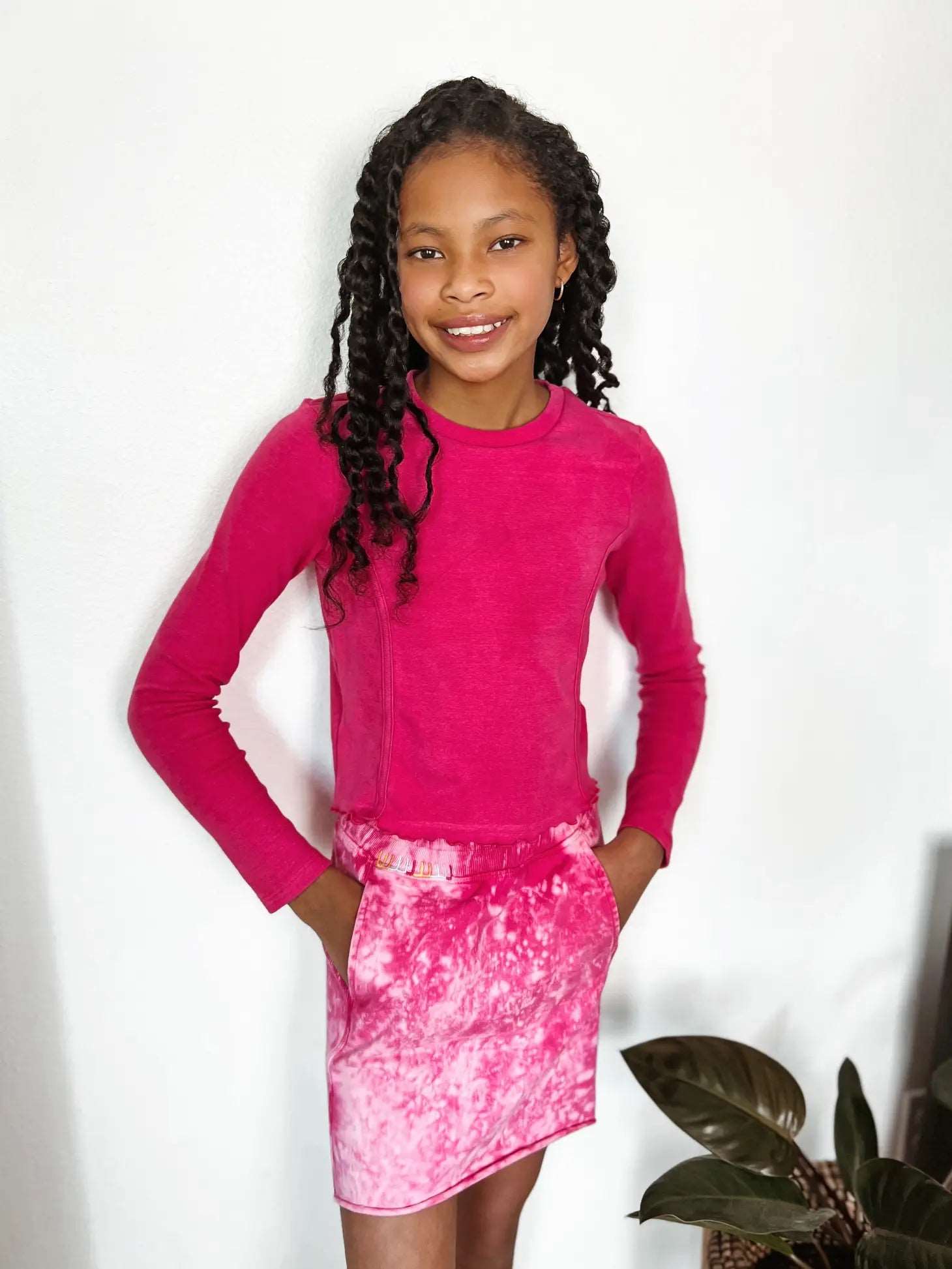 Paper Flower-Paper Flower Magenta Long Sleeve Rib Top-Whoopsie Daisy