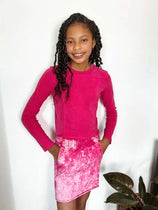 Paper Flower-Paper Flower Magenta Long Sleeve Rib Top-Whoopsie Daisy