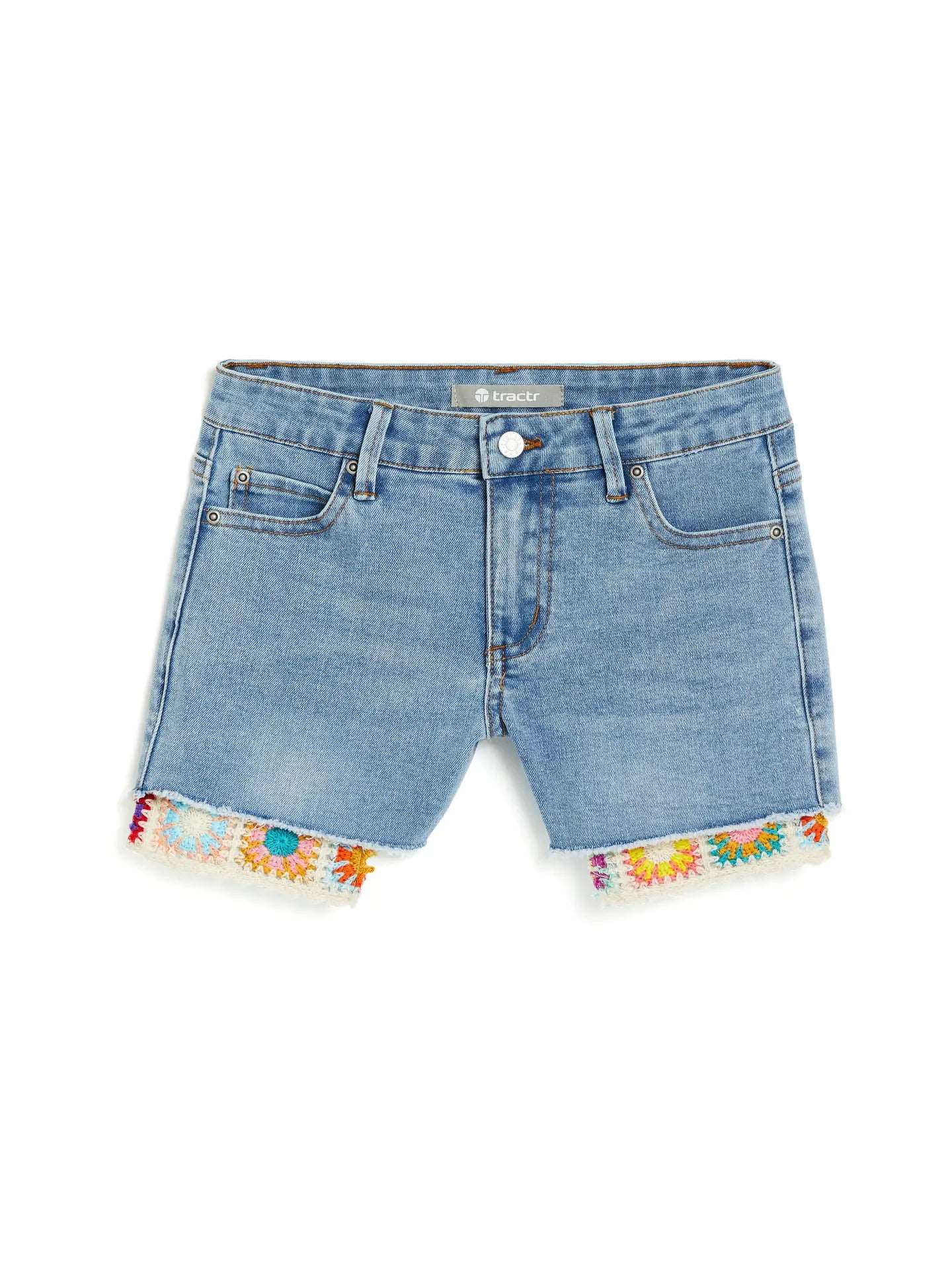 Tractr-Tractr Crochet pocket Short-Whoopsie Daisy
