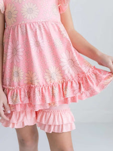 adorable sweetness-Adorable Sweetness Peach Retro Daisy Short set-Whoopsie Daisy