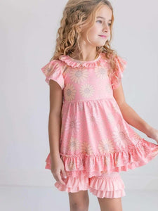 adorable sweetness-Adorable Sweetness Peach Retro Daisy Short set-Whoopsie Daisy