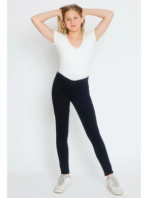 Kan Can Mid Rise Black Skinny Stretch Jean