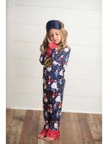 adorable sweetness-Adorable Sweetness Navy Snowman Pajama Set-Whoopsie Daisy