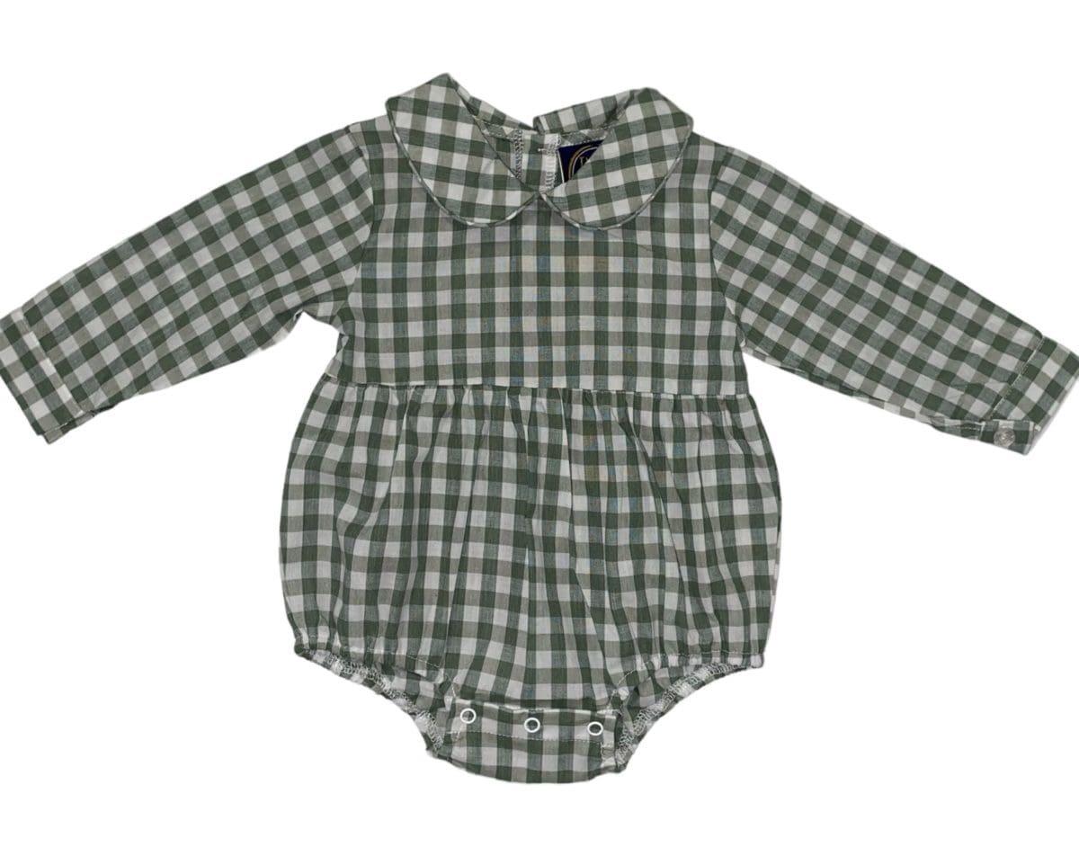 Emma Jean Kids-Emma Jean Kids Dylan Sage Gingham Bubble-Whoopsie Daisy