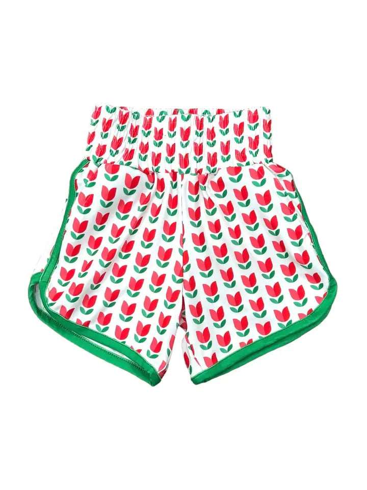 Sugar Bee-Sugar Bee Red Tulip Retro Track Short-Whoopsie Daisy
