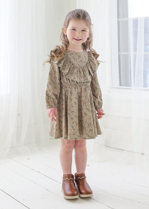 Mabel & Honey Berry and Olive Print Dress