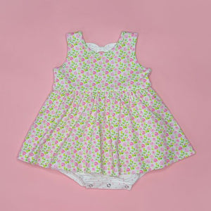 Swoon Ditsy Floral Dainty Bow Bubble Dress