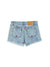 Tractr Flower Embroidery Frayed Denim Short